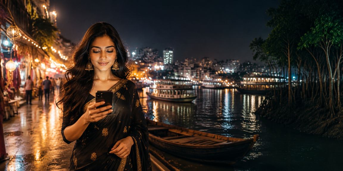 ঢাকায় রাতের বাজারে মোবাইলে ক্যাসিনো গেমিং উপভোগ
